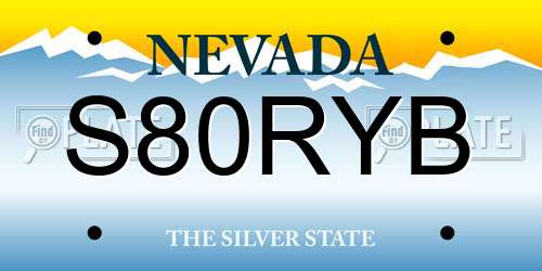 S80RYB Nevada License Plate
