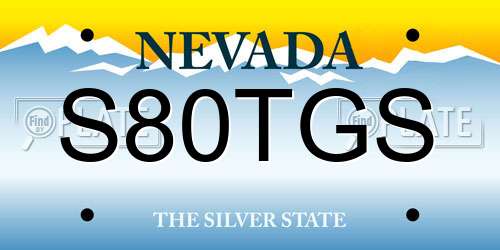 S80TGS Nevada License Plate