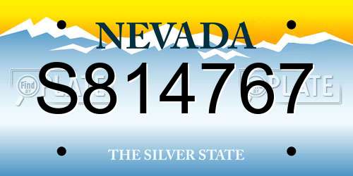 S814767 Nevada License Plate