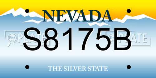 S8175B Nevada License Plate