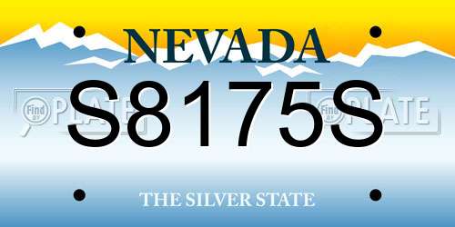 S8175S Nevada License Plate