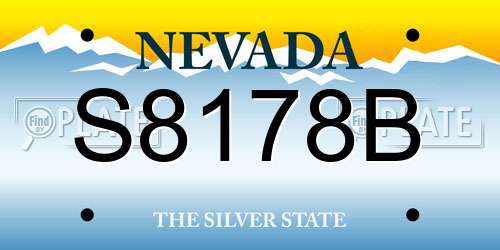 S8178B Nevada License Plate