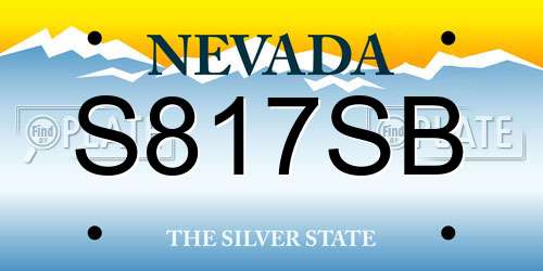 S817SB Nevada License Plate