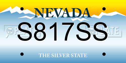 S817SS Nevada License Plate