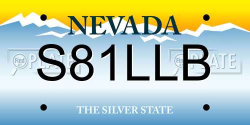 S81LLB Nevada License Plate