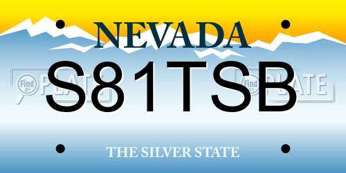 S81TSB Nevada License Plate