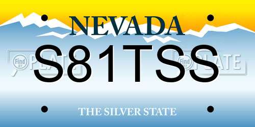 S81TSS Nevada License Plate