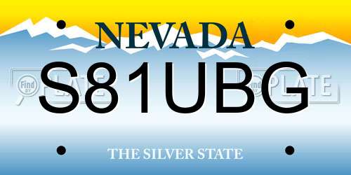 S81UBG Nevada License Plate