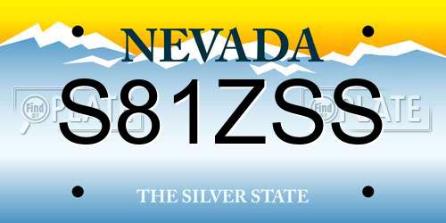S81ZSS Nevada License Plate