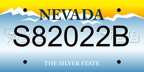 S82022B Nevada License Plate