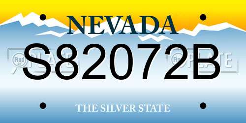 S82072B Nevada License Plate