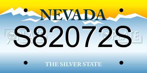 S82072S Nevada License Plate