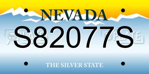 S82077S Nevada License Plate