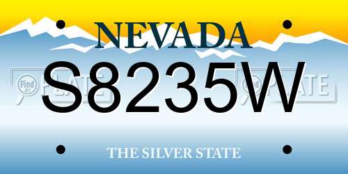 S8235W Nevada License Plate