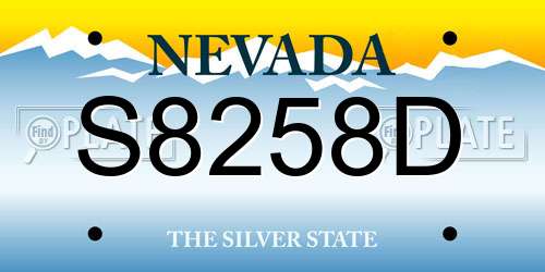 S8258D Nevada License Plate