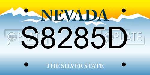 S8285D Nevada License Plate