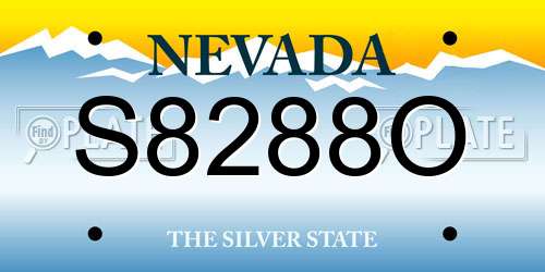 S8288O Nevada License Plate