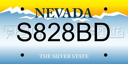 S828BD Nevada License Plate