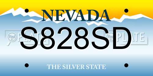 S828SD Nevada License Plate