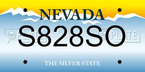 S828SO Nevada License Plate
