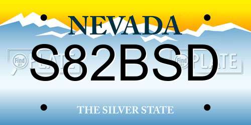 S82BSD Nevada License Plate