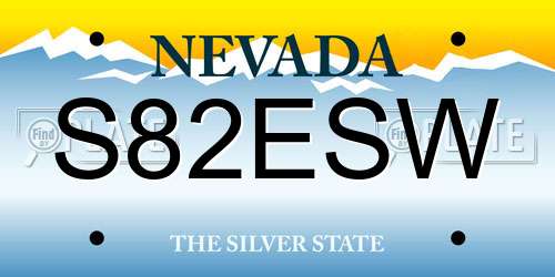 S82ESW Nevada License Plate