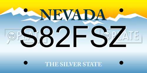 S82FSZ Nevada License Plate