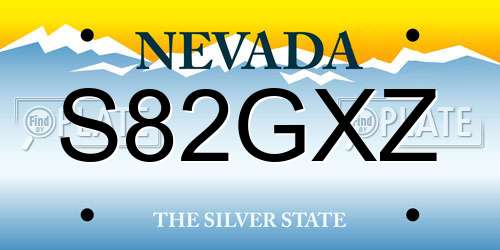 S82GXZ Nevada License Plate