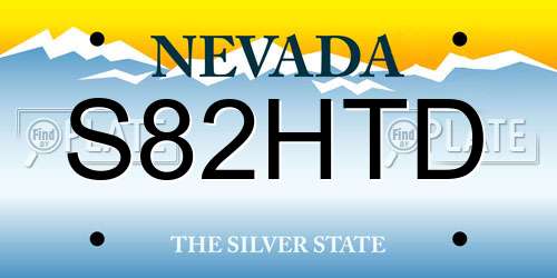 S82HTD Nevada License Plate