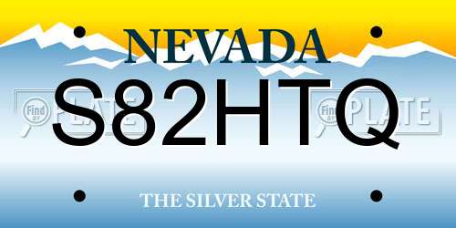 S82HTQ Nevada License Plate