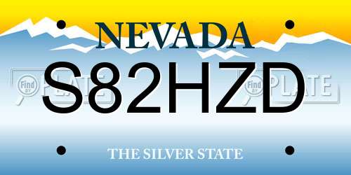 S82HZD Nevada License Plate