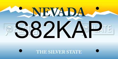 S82KAP Nevada License Plate