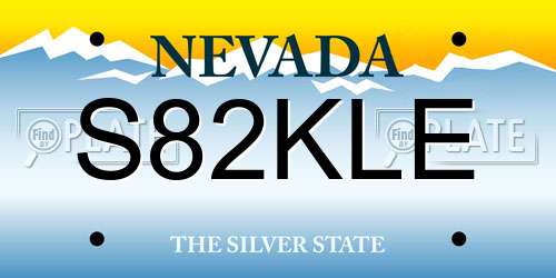 S82KLE Nevada License Plate