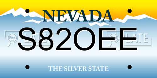 S82OEE Nevada License Plate