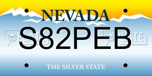 S82PEB Nevada License Plate