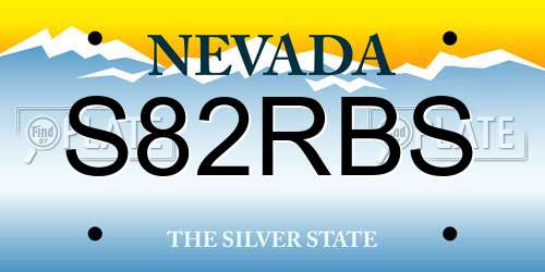 S82RBS Nevada License Plate