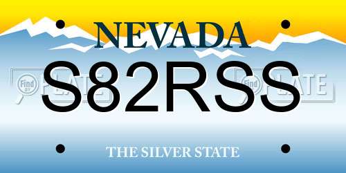 S82RSS Nevada License Plate