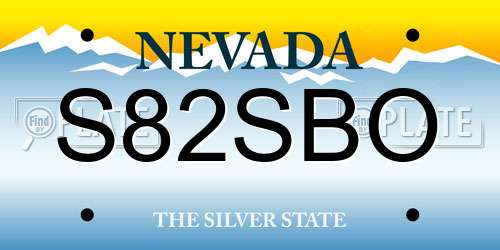 S82SBO Nevada License Plate