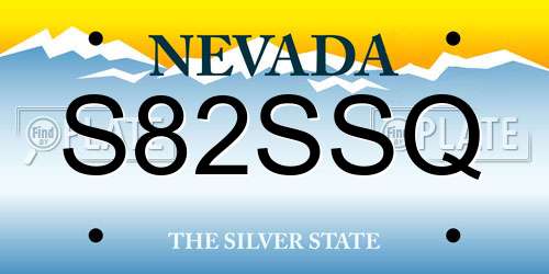 S82SSQ Nevada License Plate