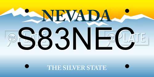S83NEC Nevada License Plate