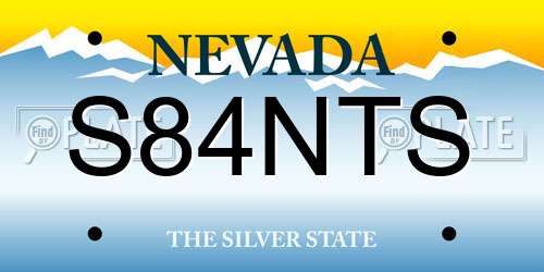 S84NTS Nevada License Plate