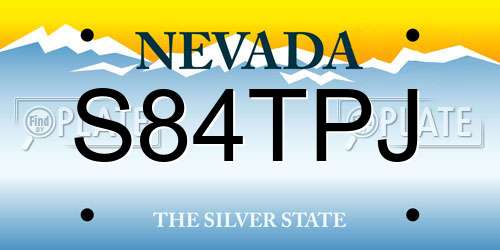 S84TPJ Nevada License Plate