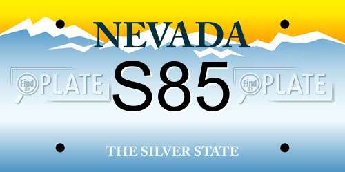S85 Nevada License Plate