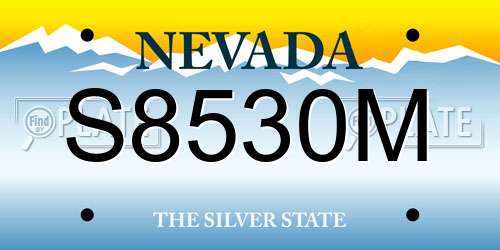 S8530M Nevada License Plate