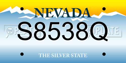S8538Q Nevada License Plate