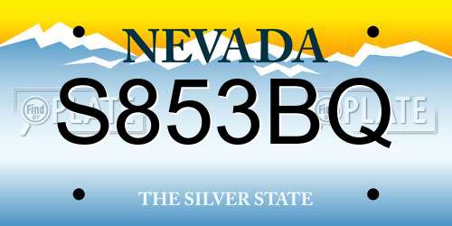 S853BQ Nevada License Plate