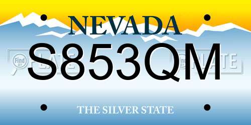 S853QM Nevada License Plate