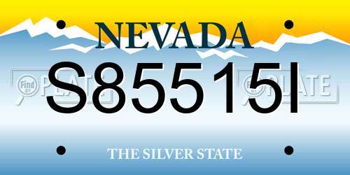 S85515I Nevada License Plate
