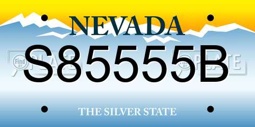 S85555B Nevada License Plate