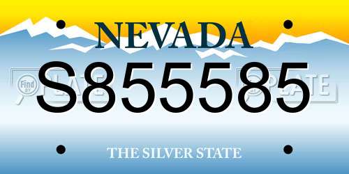 S855585 Nevada License Plate